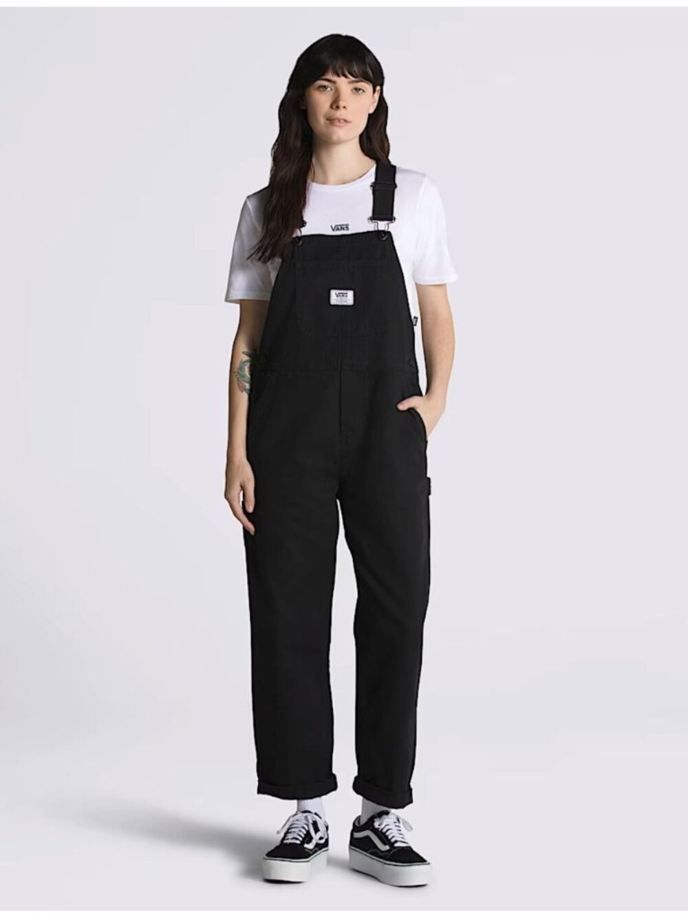 VANS Ground Work Overalls Black Denim 100% Cotton Streetwear Skater Women's XL